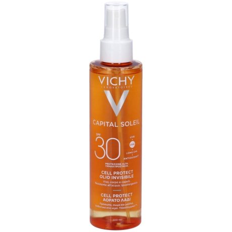 VICHY Olio Invisibile Cell Protect 200 ml – Trattamento Solare e Anti-Cellulite spf30