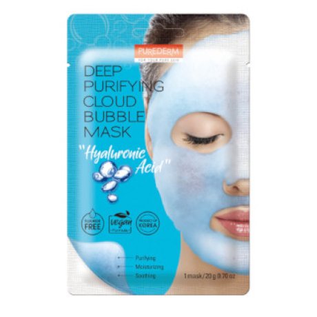 Purederm Maschera Viso Bubble Purificante All'Acido Ialuronico 1 Pezzo