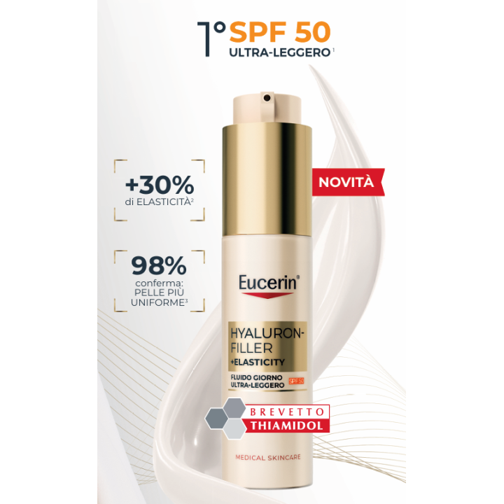 Eucerin Hyaluron Filler+Elasticity Fluido Giorno Ultra Leggero SPF 50 50 ml