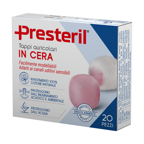 Presteril Tappi Aucolari in Cera 20 pezzi