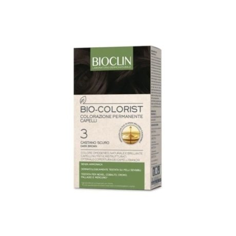 Bioclin Bio-Colorist 3 Castano Scuro Kit Colorazione Permanente  5 Pezzi