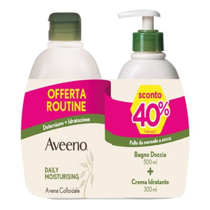 Aveeno Bundle Bagno Doccia 500 ml + Crema Idratante 300 ml