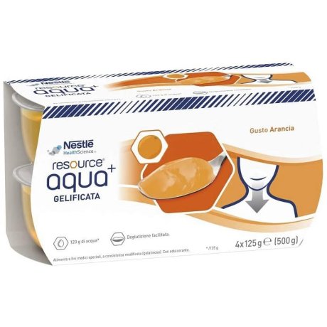 Resource Aqua+ Bevanda Gelificata Per Disfagia Gusto Arancia 4 X 125 Gr  