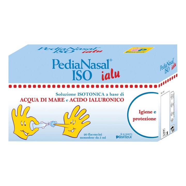 PEDIANASAL Iso Ialu Soluzione Isotonica a base di Acqua di Mare e Acido Ialuronico 20 flaconcini da 5 ml