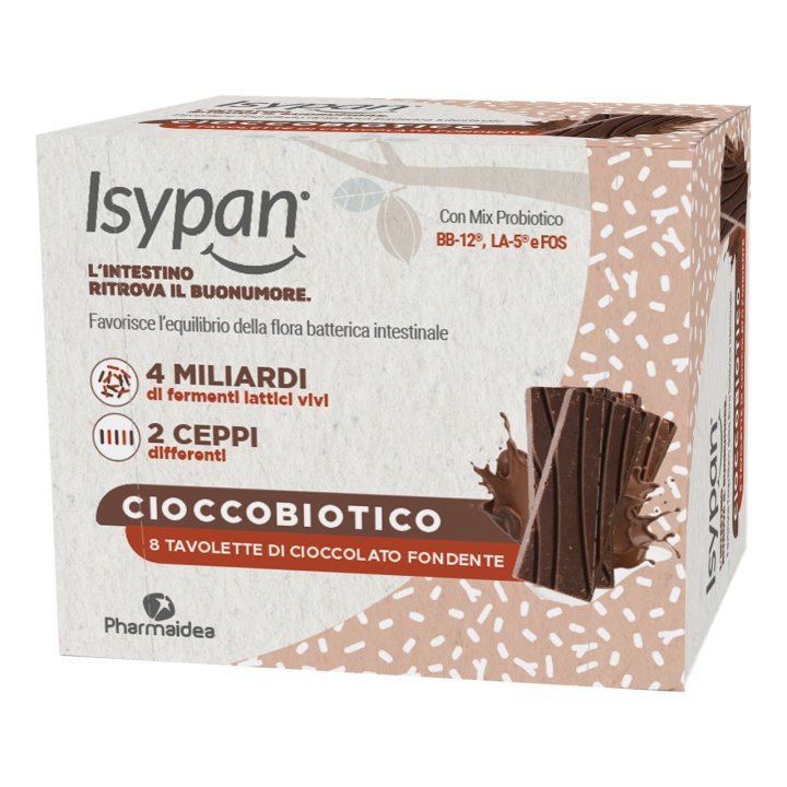 Isypan Cioccobiotico Fermenti Lattici al Cioccolato Fondente 8 Barrette