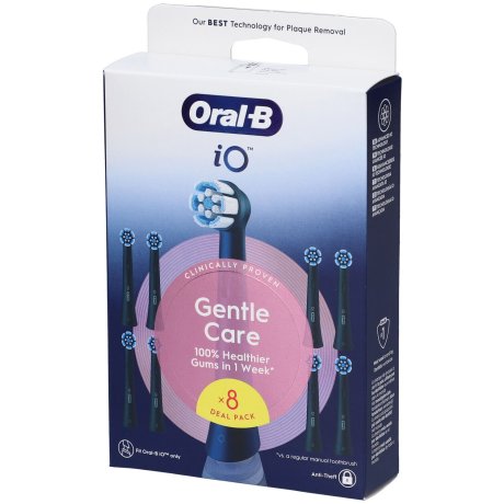 Oral-B Power Ricarica iO Gentle Clean Black 8 Pezzi Oral-B Power Ricarica iO Gentle Clean Black 8 Pezzi