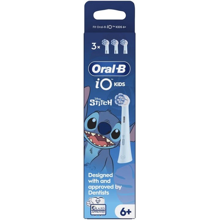 Oral-B Testine Di Ricambio iO Kids Stitch Disney, confezione da 3 Testine