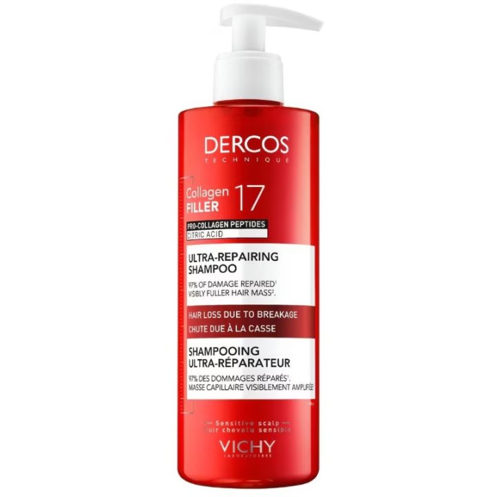 Vichy Dercos Collagen 17 Filler Shampoo Riparatore 400 ml