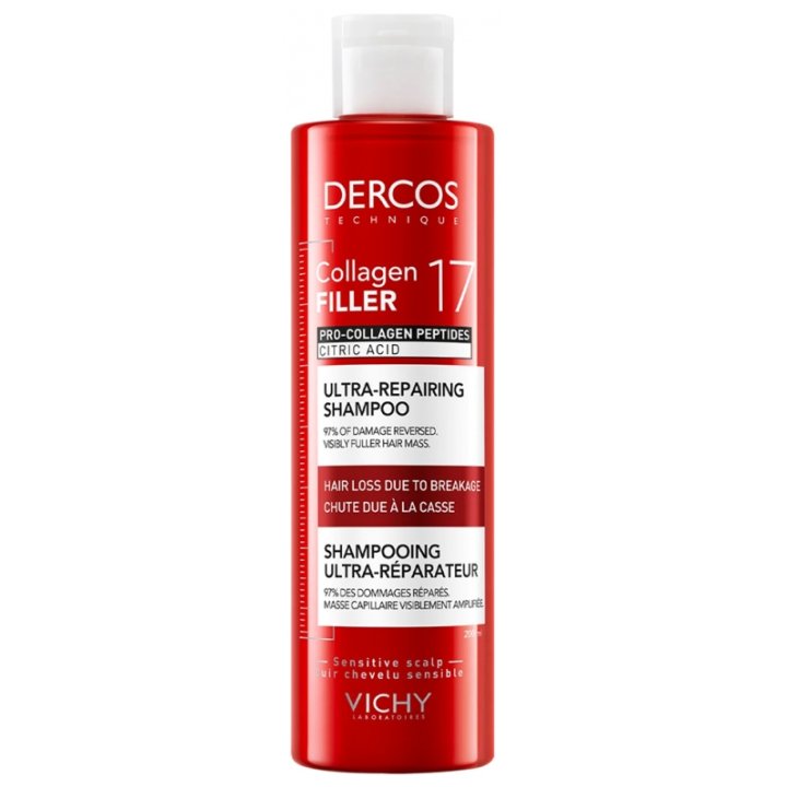 Vichy Dercos Collagen Filler 17 Shampoo fortificante riparatore intenso 200 ml
