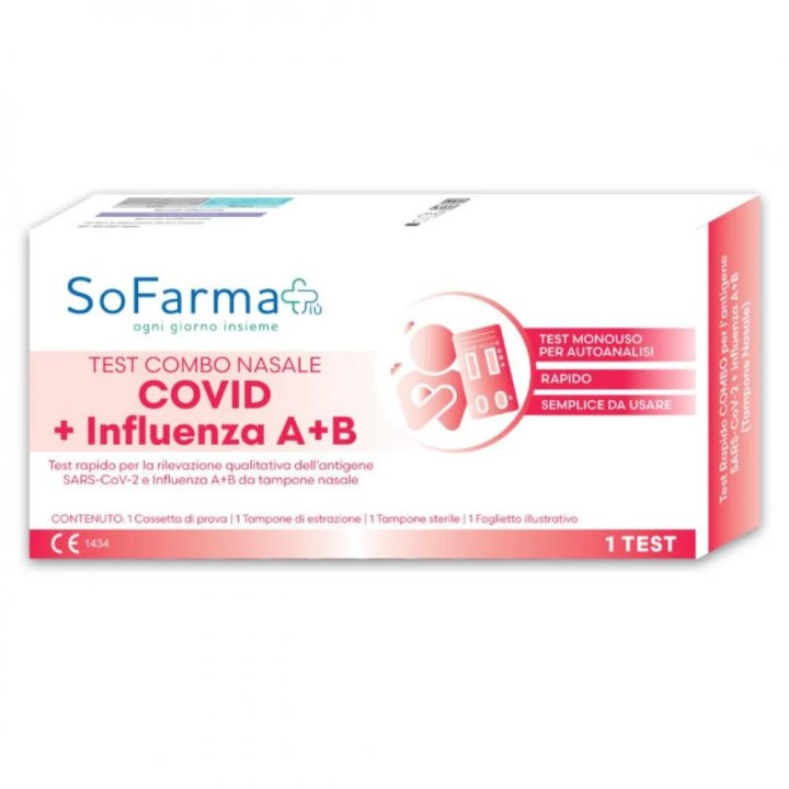 Test antigenico rapido combinato per SARS-CoV-2 e influenza A/B (tampone nasale) SF+