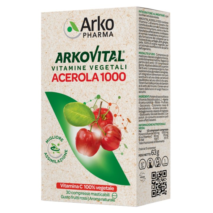 ARKOVITAL ACEROLA 1000 30 COMPRESSE MASTICABILI