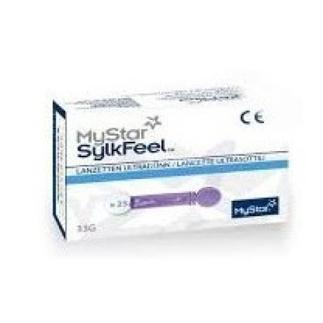 LANCETTE PUNGIDITO MYSTAR SYLKFEEL LANCETS 33 GAUGE 25 PEZZI