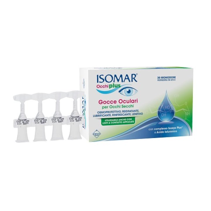 ISOMAR OCCHI PLUS GOCCE OCULARI PER OCCHI SECCHI ALL'ACIDO IALURONICO 0,25% 30 FLACONCINI MONODOSE