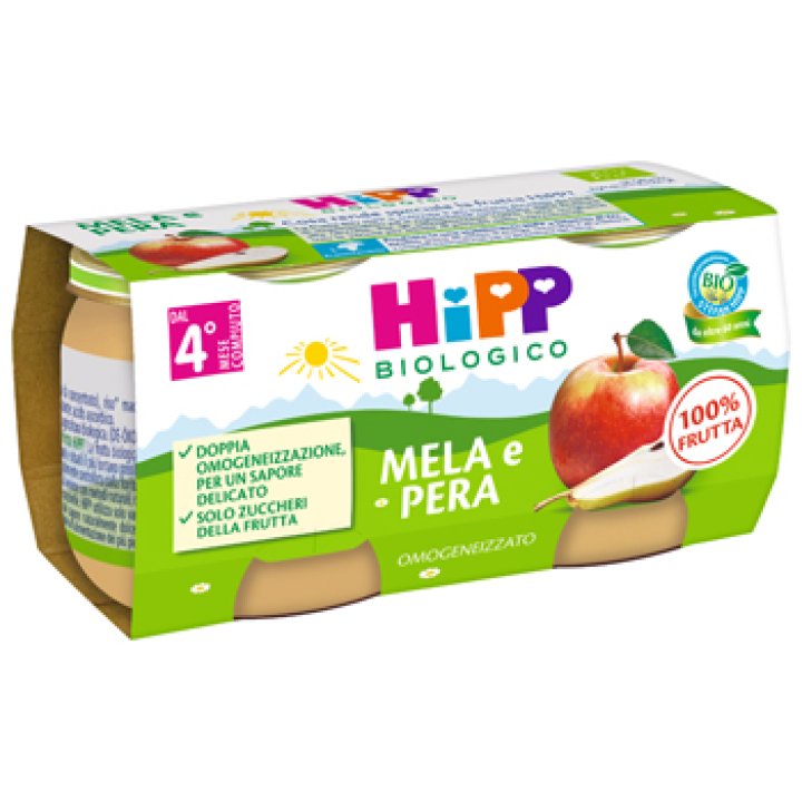 HIPP OMOGENEIZZATO MELA/PERA 2 X 80 G