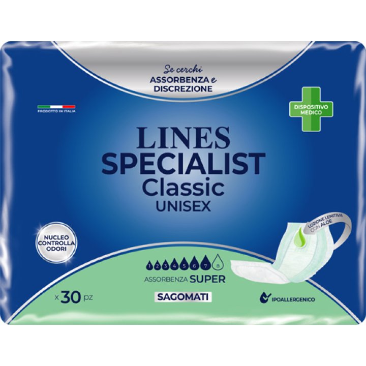 PANNOLONE LINES SPECIALIST CLASSIC SAGOMATO SUPER 30 PEZZI