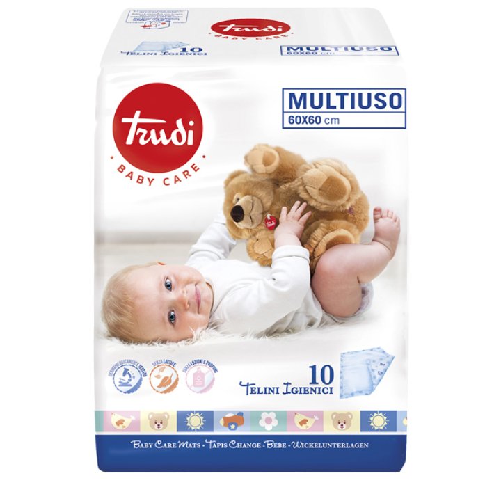 TRUDI BABY CARE TELINI MULTIUSO 60X60 CM 10 PEZZI