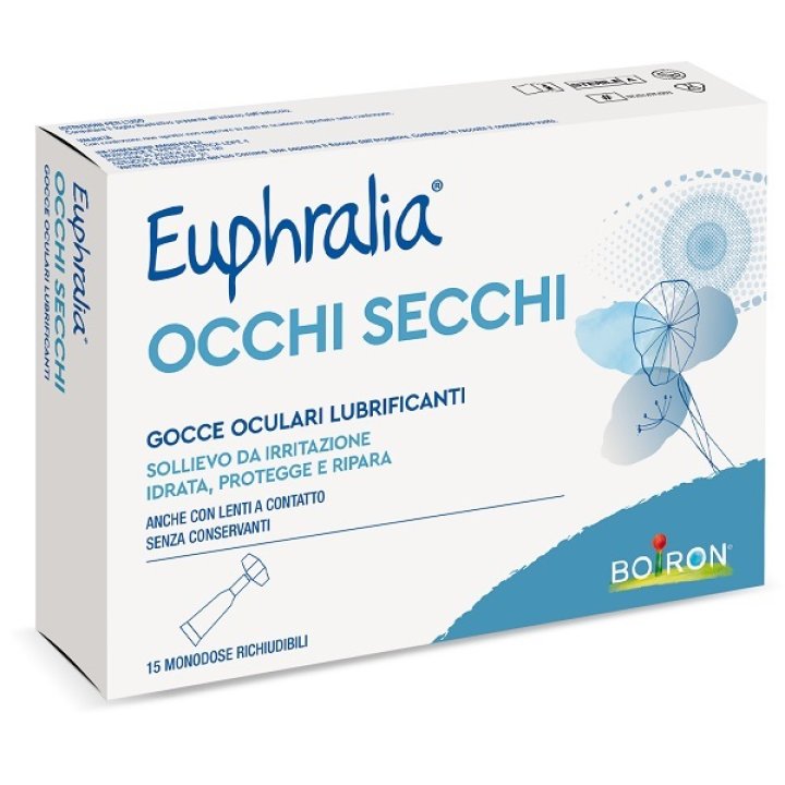 GOCCE OCULARI LUBRIFICANTI EUPHRALIA OCCHI SECCHI 15 MONODOSE RICHIUDIBILI X 0,5 ML