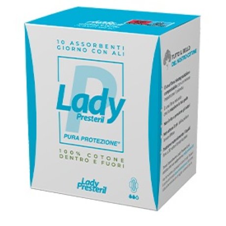 LADY PRESTERIL ASSORBENTI GIORNO CON ALI RIPIEGATI BIODEGRADABILI 10 PEZZI