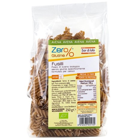 ZER%GLUT Pasta Avena Fusil.250