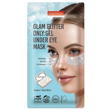 Purederm Patch Contorno Occhi Idratante Con Glitter Azzurra In Hydrogel 6 Pezzi