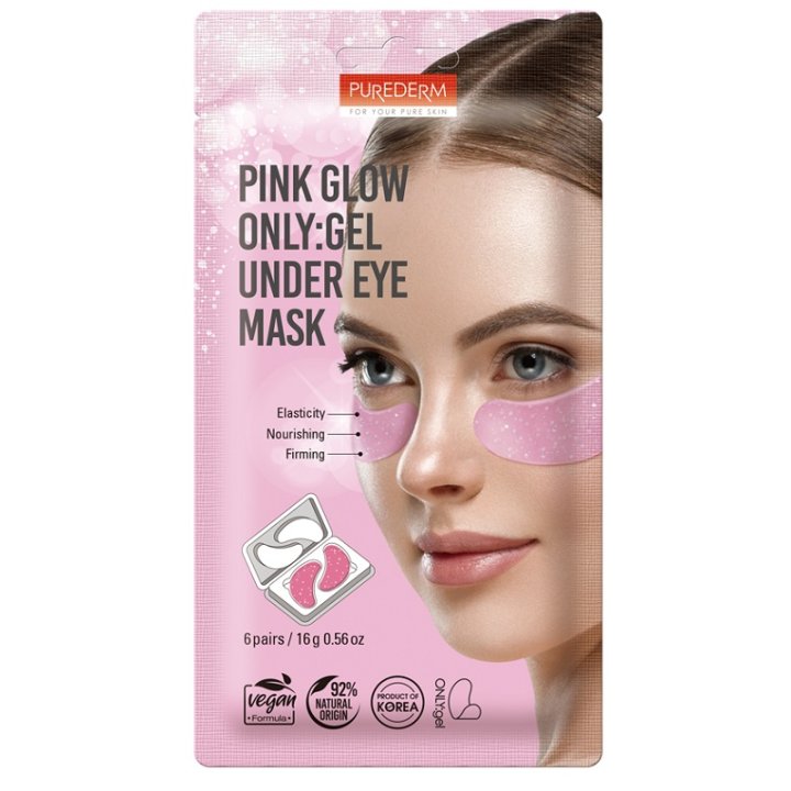 Purederm Patch Contorno Occhi Idratante Con Glitter Rosa In Hydrogel 6 Pezzi