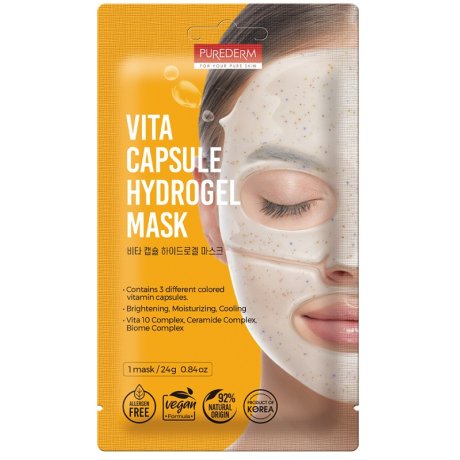 Purederm Maschera Viso Illuminante Idratante Con Vitamina C In Hydrogel 1 Pezzo