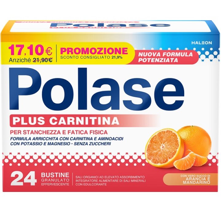 Polase Plus Carnitina Per Stanchezza e Fatica Formula Potenziata 24 Bustine