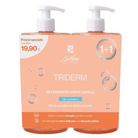 BioNike Triderm Gel Detergente Corpo Extra Delicato Bipacco 2 Flaconi da 750 ml