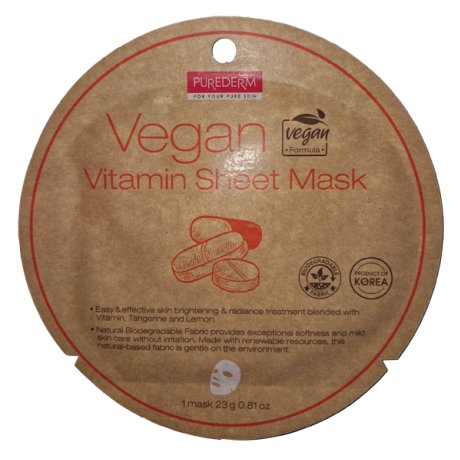 Purederm Maschera Viso Illuminante Nutriente Vegana Alle Vitamine 1 Pezzo