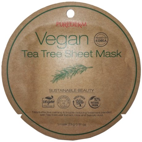 Purederm Maschera Viso Idratante Anti Imperfezioni Vegana Al Tea Tree 1 Pezzo