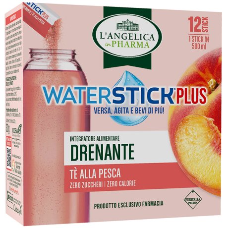 L'Angelica Waterstick Plus Drenante Tè Alla Pesca Zero Zuccheri 12 Bustine