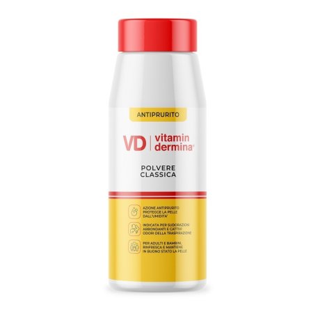 Vitamindermina Polvere Classica Protettiva Lenitiva Antiprurito Corpo Adulti e Bambini 100 Gr