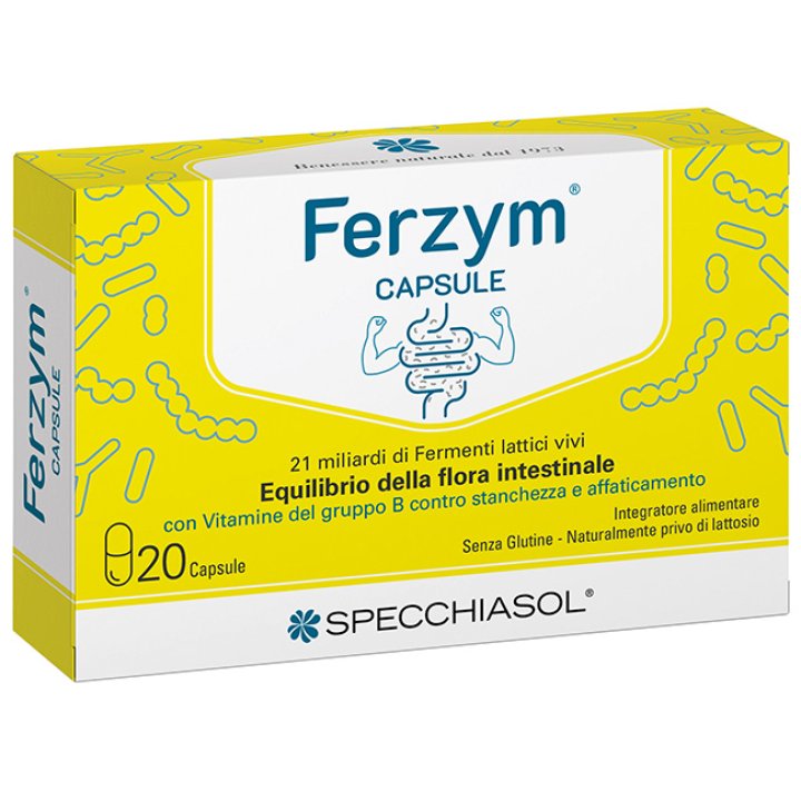 Ferzym Integratore per la Flora Batterica Intestinale 20 Capsule