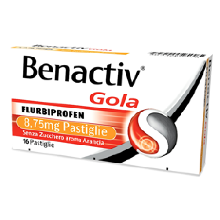 BENACTIV GOLA*16 pastiglie 8,75 mg arancia senza zucchero