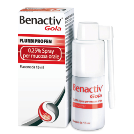 BENACTIV GOLA spray mucosa orale 15 ml 0,25%