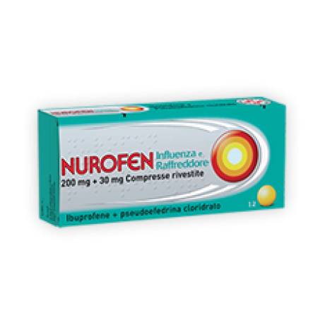 NUROFEN INFLUENZA E RAFFREDDORE*12 cpr riv 200 mg + 30 mg