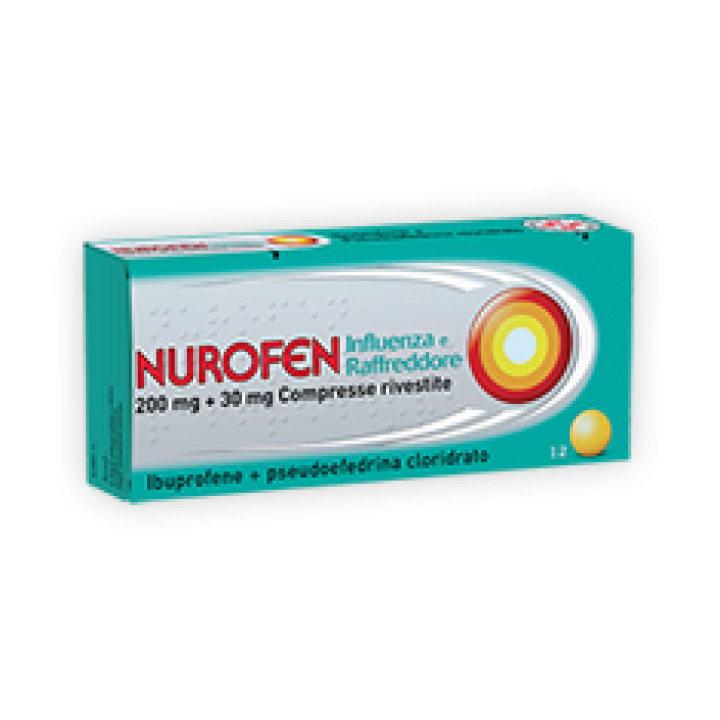 NUROFEN INFLUENZA E RAFFREDDORE*12 cpr riv 200 mg + 30 mg