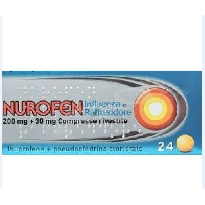 NUROFEN INFLUENZA E RAFFREDDORE*24 cpr riv 200 mg + 30 mg