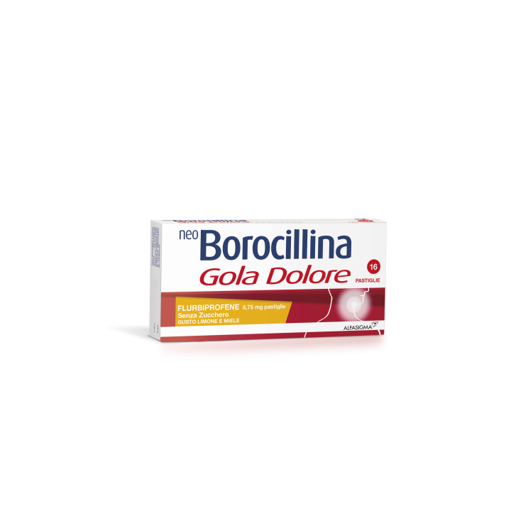 NEOBOROCILLINA GOLA DOLORE*16 pastiglie 8,75 mg limone e miele senza zucchero