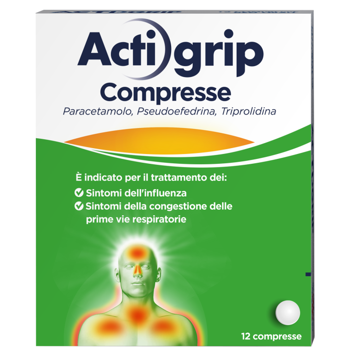 ACTIGRIP*12 cpr 60 mg + 2,5 mg + 500 mg